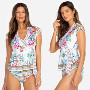 NWT Johnny Was Dreamer Wrap Tankini Top & Hipster Bikini bottoms (2Pc)